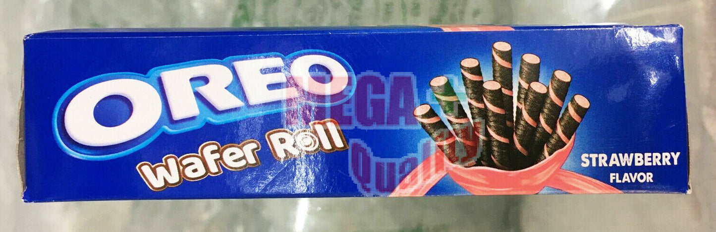 2 x Oreo Strawberry Wafer Roll Cream Creamy Munchy 54g