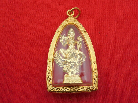 Rare Vishnu 4 Hands God Garuda Magic Luck Protect Spiritual Thai Buddha Amulet