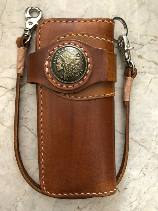 Leather Biker Wallet Chain Handmade Leather Wallet Mens Bifold Gift 3 Wallet