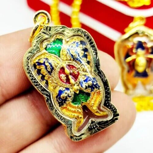 Butterfly Spider Kruba Krissana Gold Plated Pendant Thai Buddha Amulet Talisman
