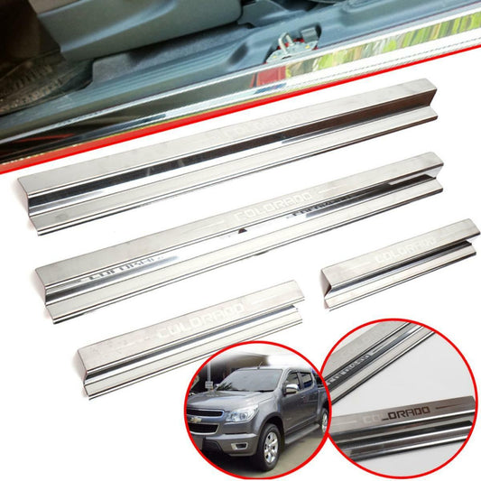 Scuff Plate Sill Door Step Chrome Fit Chevrolet Colorado Z71 4 Doors 2012-2016