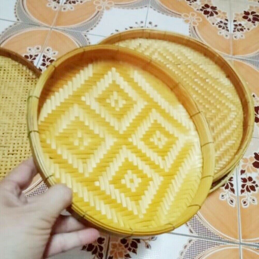 10 Basket Bamboo Handcraft Home D?cor Versatile Threshing Weave Sushi Food Tray