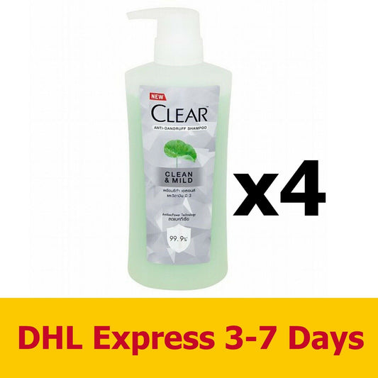 4x480ml Clear Shampoo Anti-Dandruff Clean & Mild with AntibacPower Hair Care