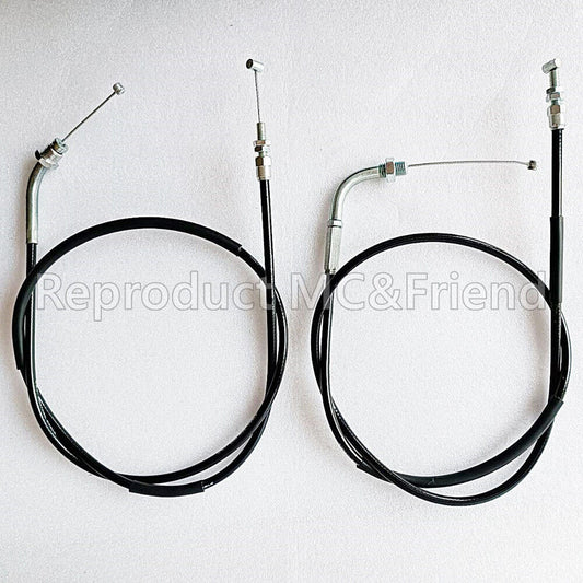 Set 2 pcs. : Throttle Cable A+B For Honda XL250 (1972-1976) XL350 (1974-1976)