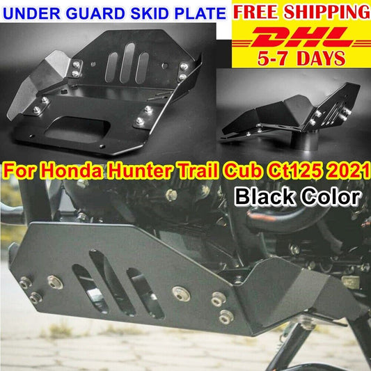 Black UNDER GUARD SKID PLATE For Honda Hunter Trail Cub Ct125 2021 125 Front