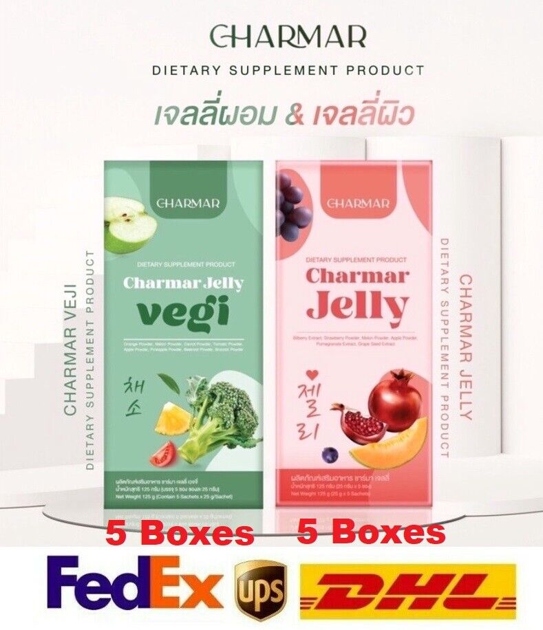 10x Charmar Jelly Healthy Snack Veggie Fruit High Fiber Detox Skin Brighten