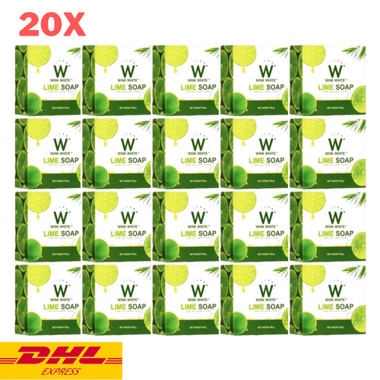 20x Wink White Lime Soap Bar AHA Brightening Skin Face Body Clean Nourishing 80g