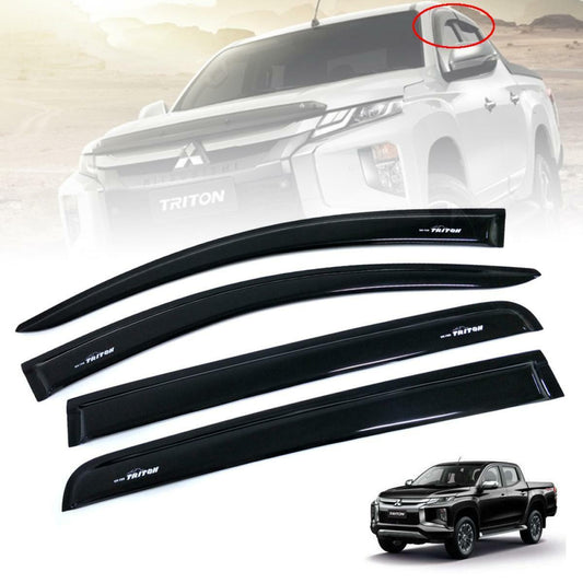 Rain Visor Weather Guard Wind Shield Black Fit Mitsubishi Triton L200 2019-20