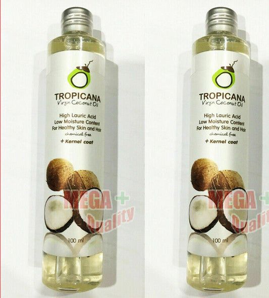 2 x Tropicana Thai Pure Cold Pressed Virgin Coconut Oil Hair Skin Moisture 100ml