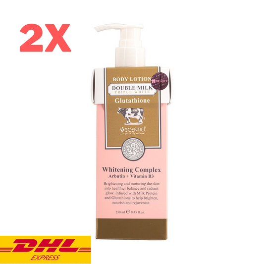 2x SCENTIO DOUBLE MILK TRIPLE WHITE BODY LOTION Beauty Buffet Whitening 250ml