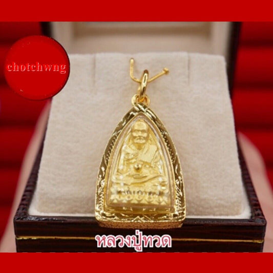 Pendant Luang Pu Thuat Clad Micron Gold Buddha Amulet Charm High Quality Jewelry