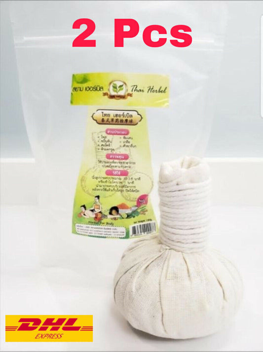 2x Thai Herbal Spa Massage Compress Ball Luk Pra Kob Hot Warm Therapy Large 200g