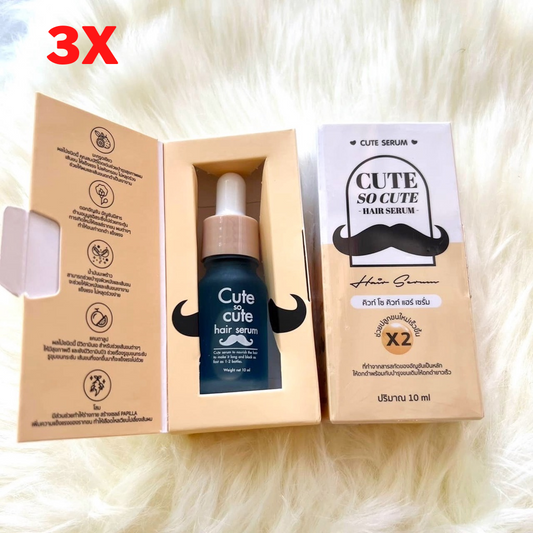 3x Cute So Cute Hair Serum Growth Eyebrows Mustache Sideburns Beard Longer 10 ml