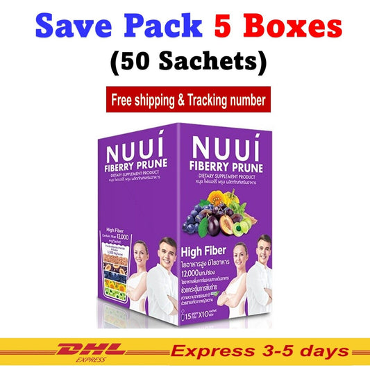 5x NUUI FIBERRYWEIGHT MANAGEMENT DETOX PRUNE FIBER Drink 12,000mg 50Sachet