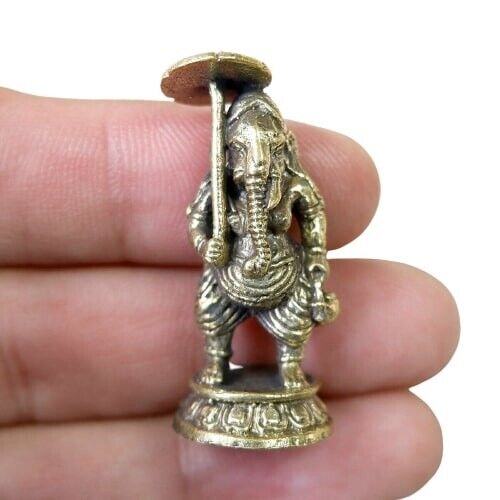 LORD GANESHA THAI HINDU AMULET GOD SUCCESS Power STATUE Magic Talisman Wealth