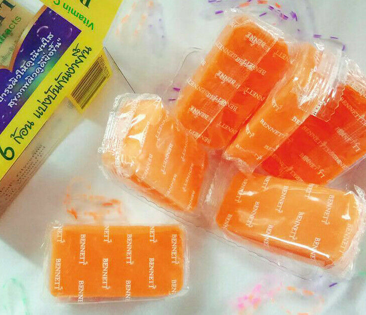 1Box of 6Pcs Bennett 25g Vitamin C+E Bar Soap Natural Extracts Handmade Product