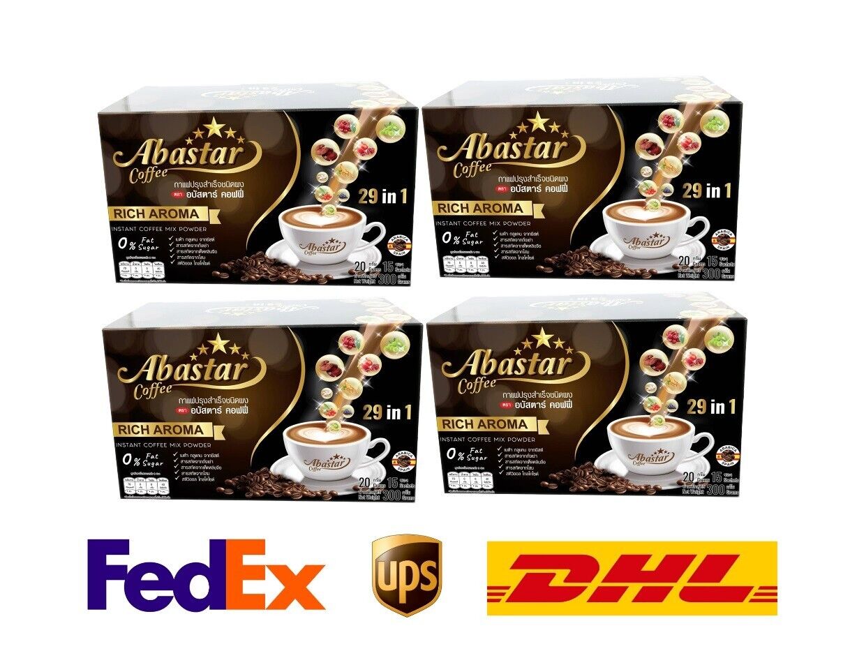 4x Abastar Herbal Coffee Instant Powder Drink Healthy Sugar Free Gluten Free