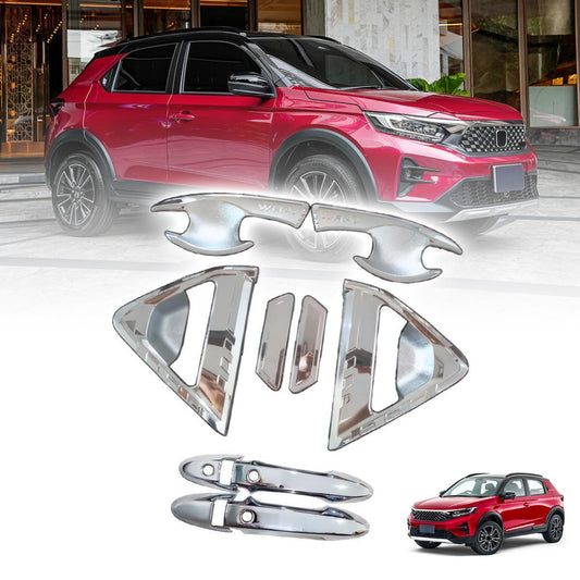 NON KEYLESS Chrome 10PCs Set Door Handle Bowl Cover FIT Honda WR-V 2023-25 DG4