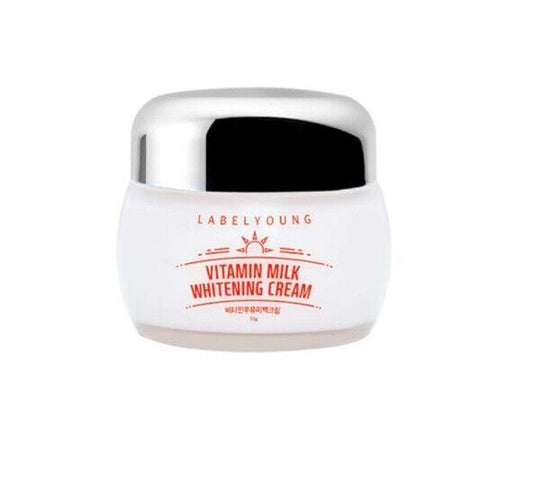 LABELYOUNG Vitamin Milk Whitening Cream Reduce Dark Spots Pore Size Smoother 55g