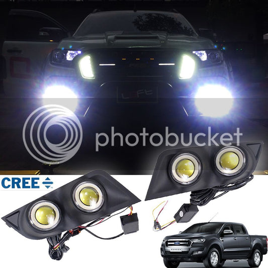 Twin Fog Lamp LED Spot Light Set Fit Ford Ranger T6 Facelift Px2 Mk2 2015-2017