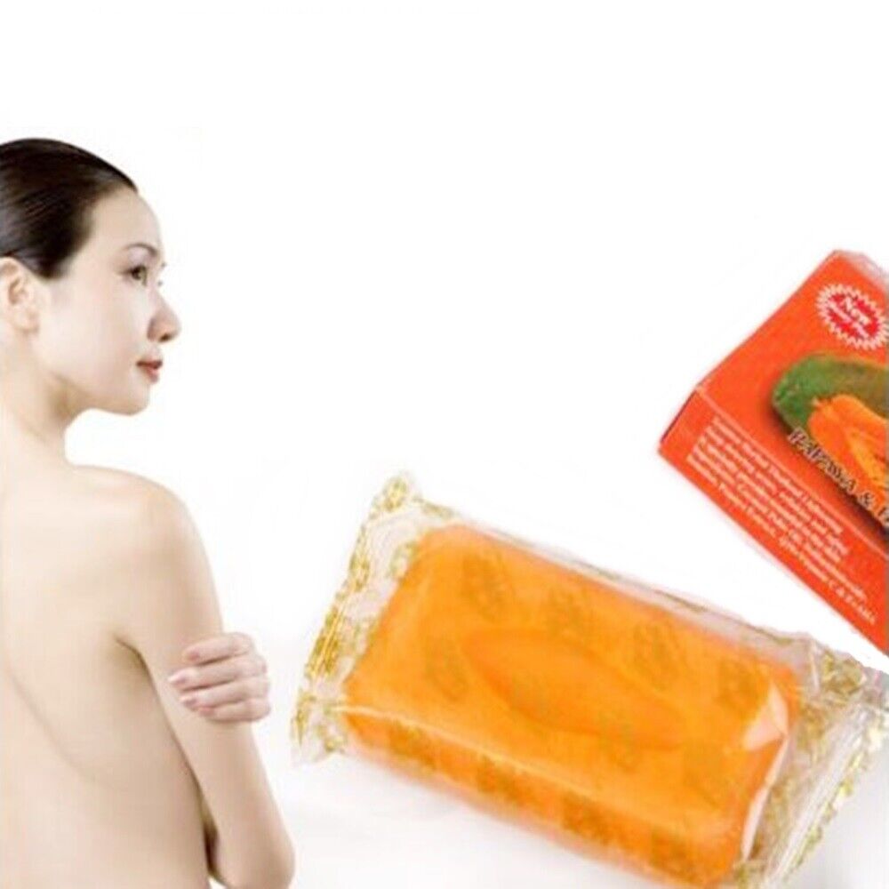 12 x125g Asantee Thai Papaya Herbal Honey Soap with Q10, AHA, BHA Skin Whitening