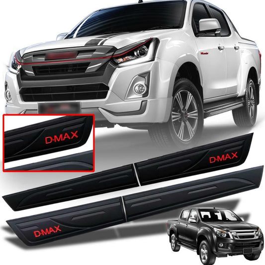 Black Side Door Body Cladding Logo Red For Isuzu D-max 2012-2018 Pickup UTE