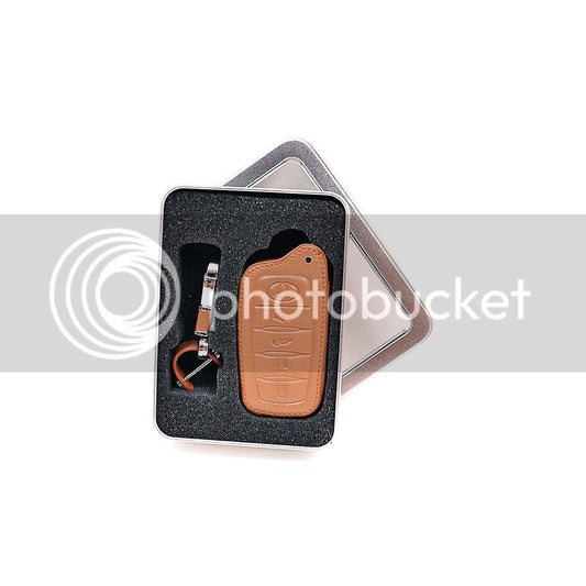 Brown Leather Car Remote Control Key Case For 15+ Toyota SW4 Fortuner + Alu box