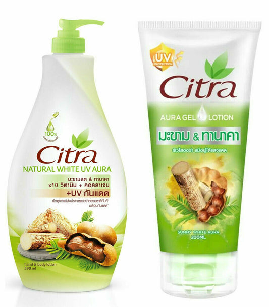 Citra Body Cream Lotion + Gel Fresh Tamarind Tanaka 590ml 200ml Bottle UV