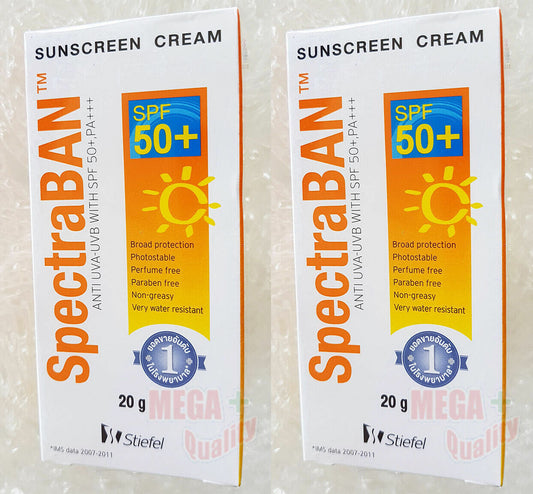 2x Stiefel SpectraBAN SUNSCREEN CREAM Super Protection ANTI UVA-UVB SPF50 PA 20g
