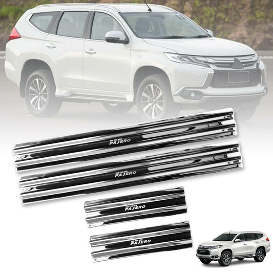 Chrome Stainless Scuff Plate Sill For Mitsubishi Pajero Montero Sport 15-18