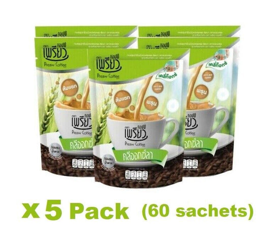 5x Preaw Coffee Cleoxla Formula High Fiber low calories 0% sugar Detox excretion