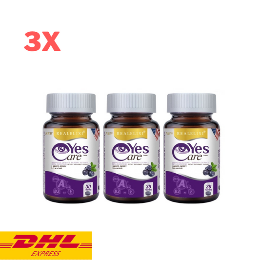 3x Real Elixir Yes Care Eye Care Nourish Dietary Supplement Mariglod Lutein 30's
