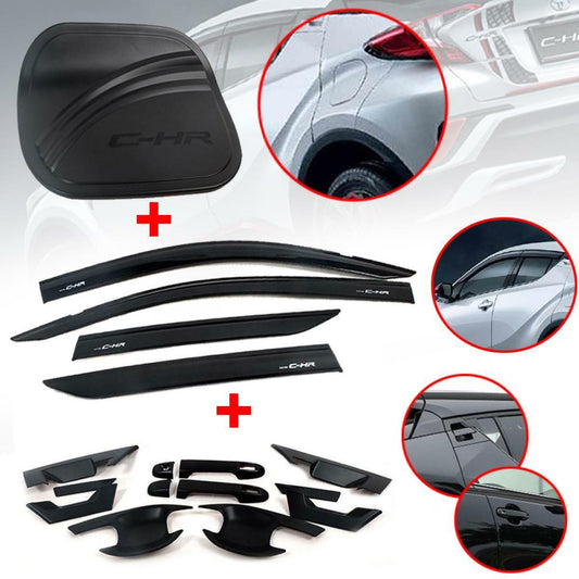 Rain Sun Visor Door Handle Bowl Oil Cap Cover Trim Set Fit Toyota C-HR CHR 2017+