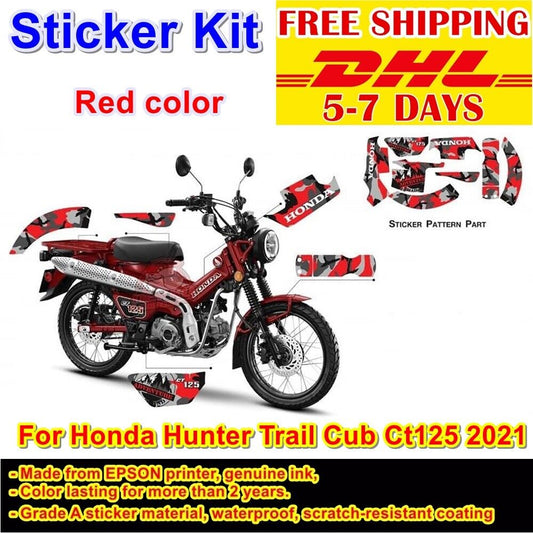 Red Sticker kit For Ct125 Honda Hunter Cub 2021 125 Trail Guard Rack Front New