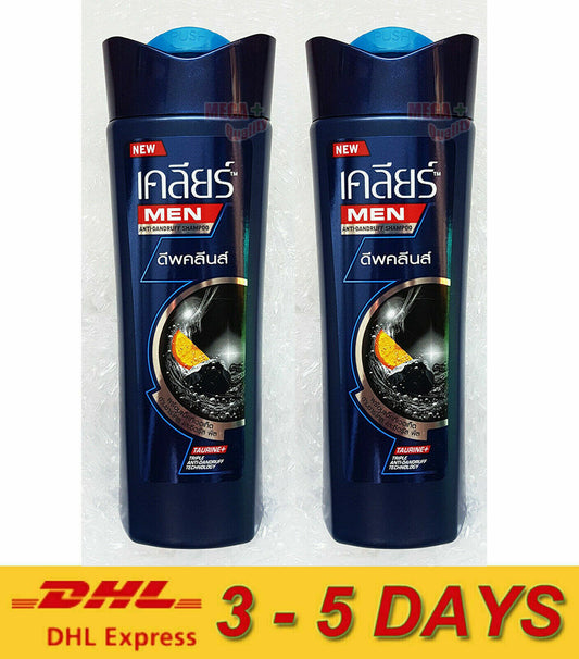 2 x 145ml. CLEAR MEN ANTI DANDRUFF SHAMPOO DEEP ACTIVATED CARBON MENTHOL Express