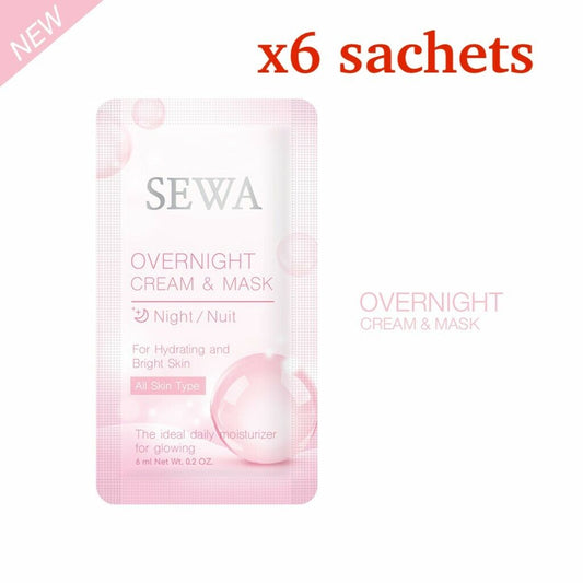6x SEWA Overnight Cream & Mask Night Treatment Reduce Skin Wrinlkles Bright 6ml