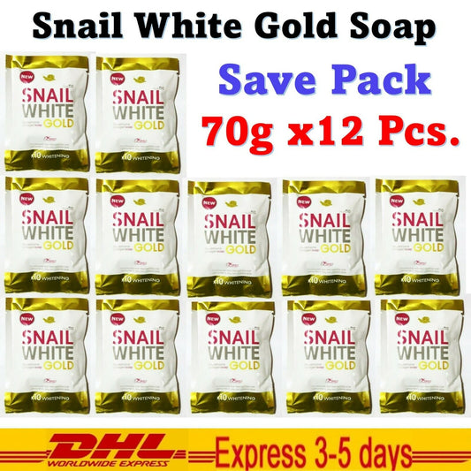 12x Gold Soap x10 vitamins C, E Reduce Freckles Acne Beauty Radiance Smooth Skin