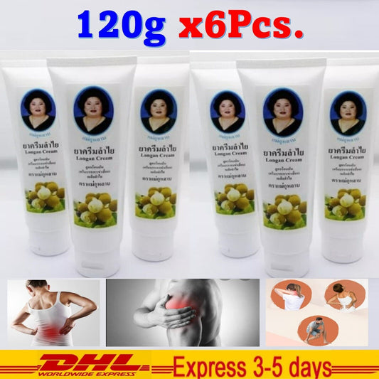 6 x Relief Pain Cramp Longan Seed Cream Joint Muscle Herbal Mae Kulab Thai Herb