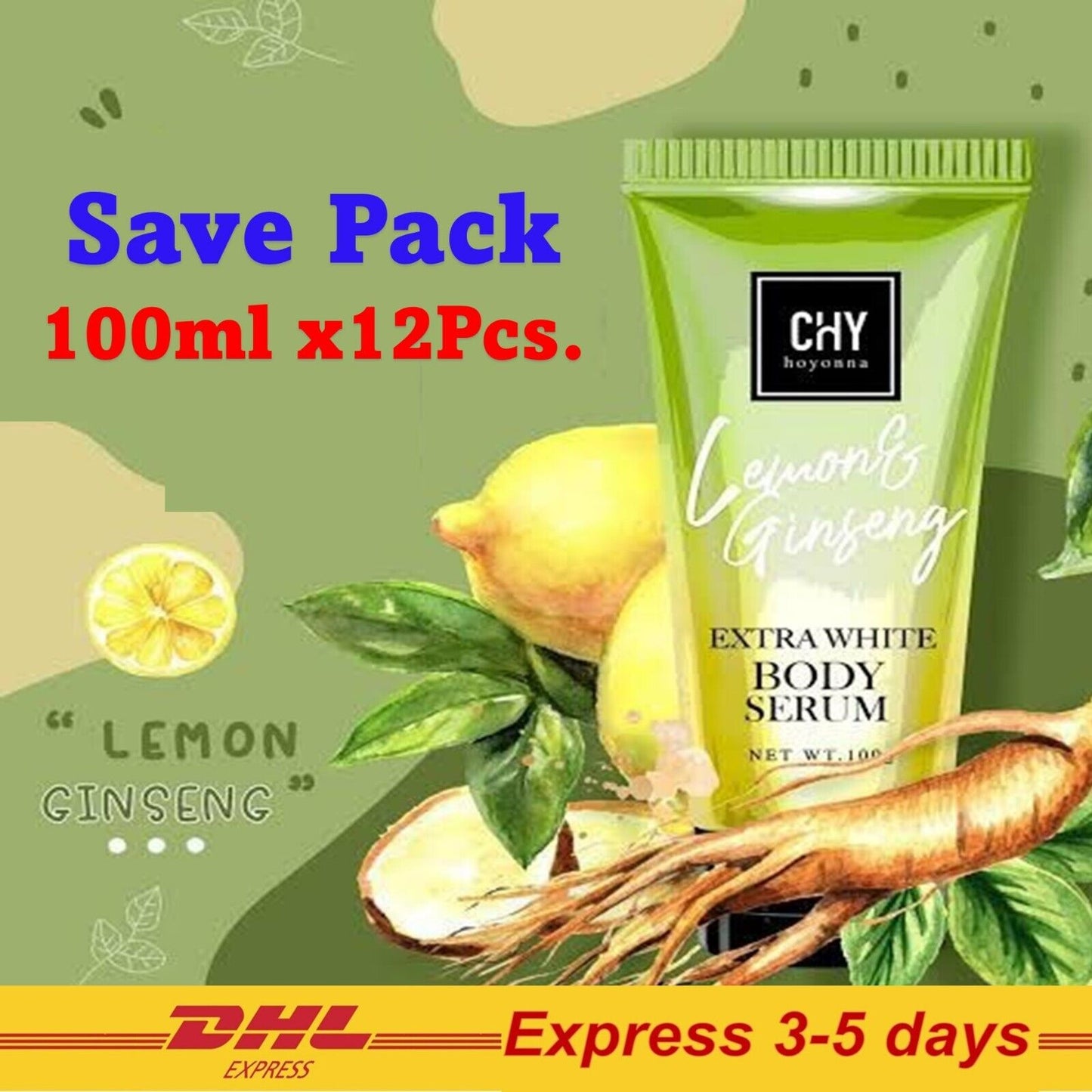 12x100ml Body Serum Chy Hoyonna Lemon Ginseng Extra White Body Serum Smooth