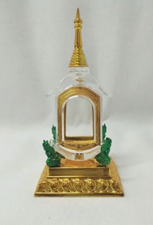 Pagoda Case Worship Acrylic Altar Plastic Casing for Phra Thai Buddha Amulet