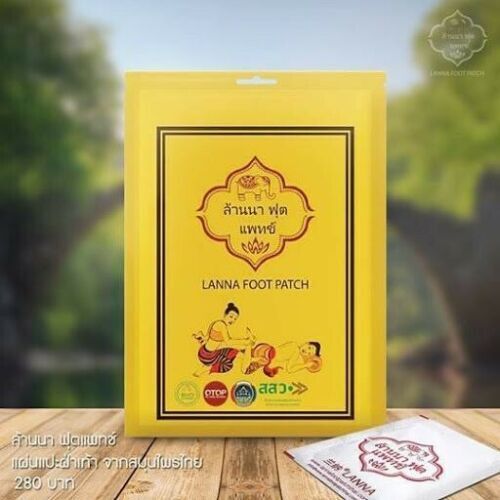 Lanna Foot Patch Thai Natural Herb Detox Pad Traditional Treatment 10x10pcs