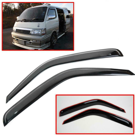 Sun Rain Visor Wind Shield Gloss Black Fit Toyota Hiace Van H100 1989-2004