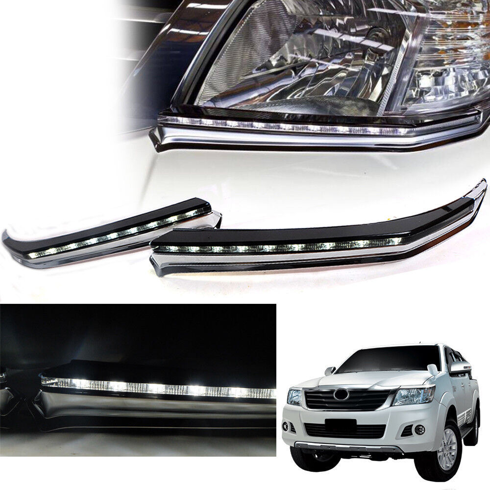 Fit 12-14 Toyota Hilux Vigo Champ MK7 Under Headlight Daytime Turn Signal Pair
