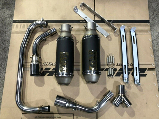 Black dual exhaust double high mount for 2014- 2017 2018 2019 honda grom 125