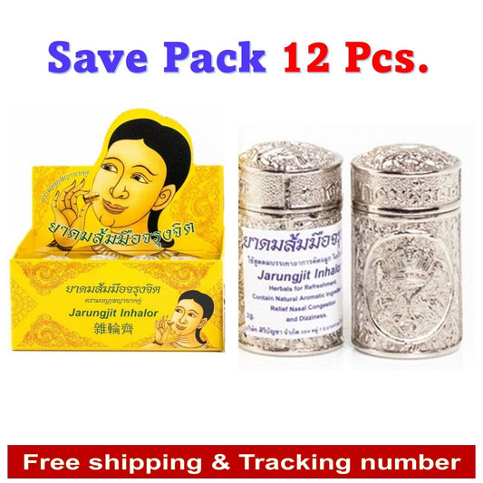 12 x JARUNGJIT THAI Herbal Aromatic Inhaler Relief Nasal Dizziness Refreshing