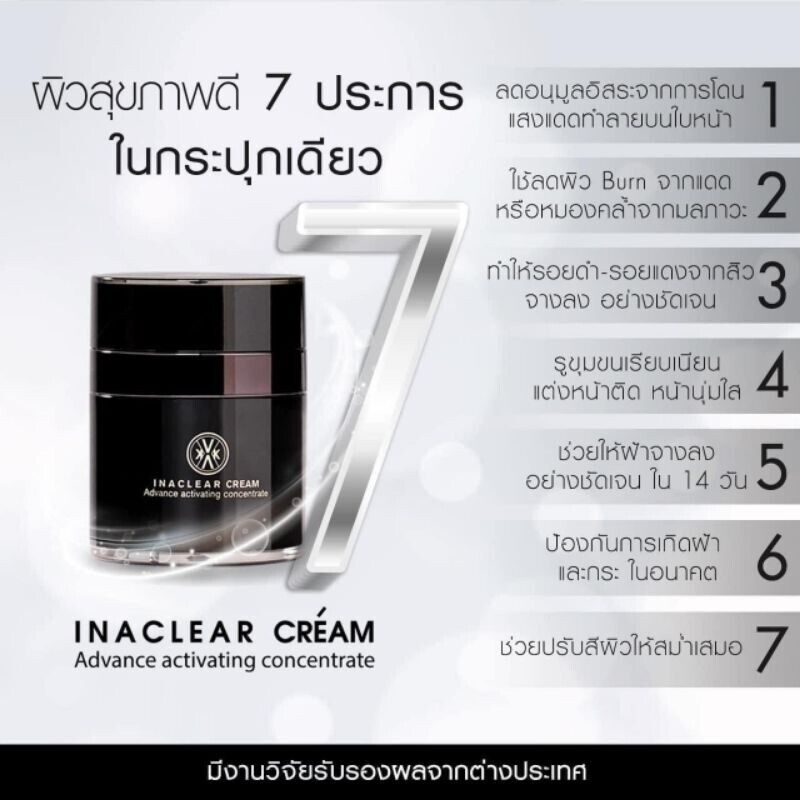 Inclear Cream & Serum Skin radiance wrinkles dark spots fade smooth pores