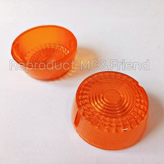 Set 2 pcs. : Suzuki FR50 FR80 FR80B Turn Signal Lamp Lens New (Round)