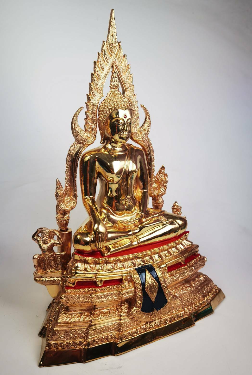 Phra Bucha Chinnaraj Gold bronze Chinnarat Buddha Statue Worship Altar Amulet