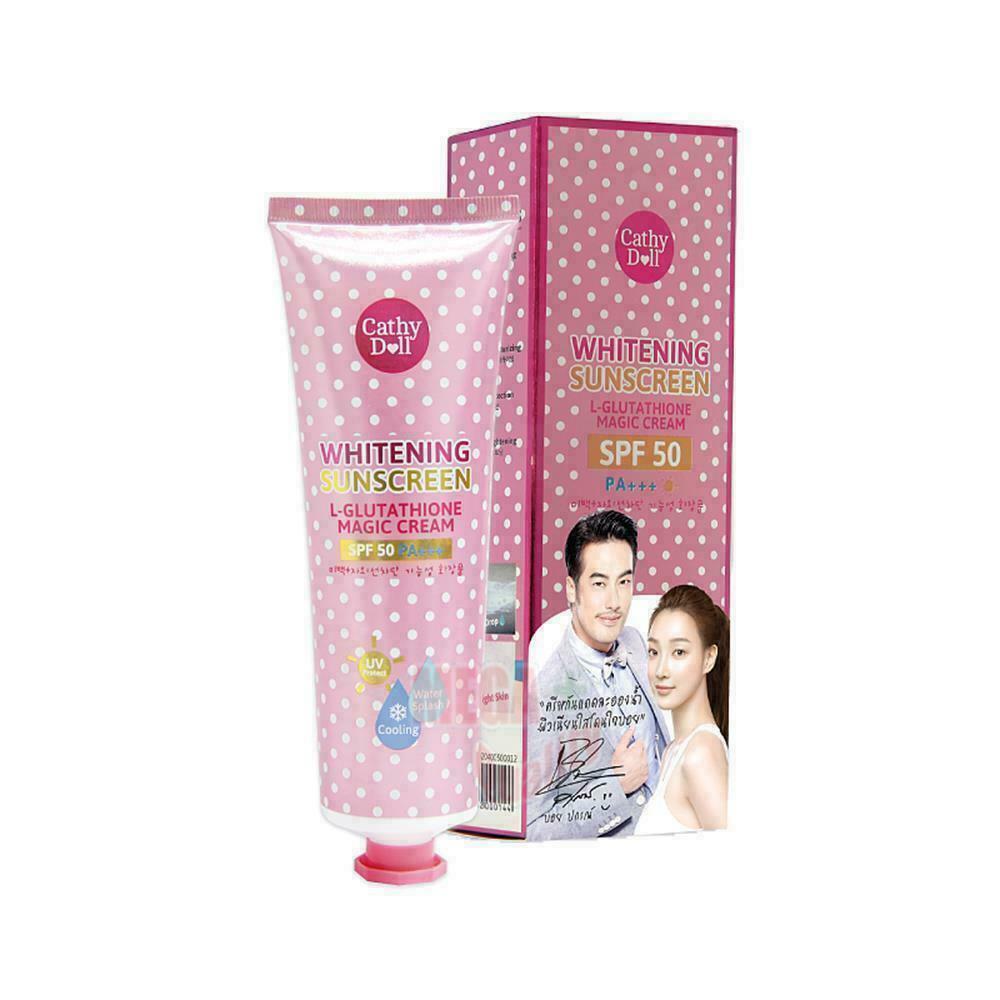 4 x Cathy Doll Karmart L-Glutathione Magic Cream Whitening Sunscreen SPF50 60ml.