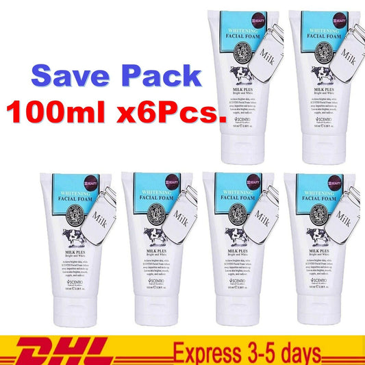 SCENTIO Milk Plus Beauty Buffet Facial Skin Foam Q10 Cleanser (Pack 6)